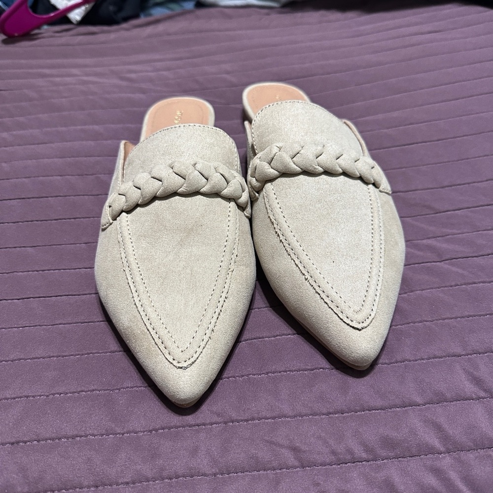 Madden Girl Cream Textured Slip-On Shoes - Picture 2 of 4